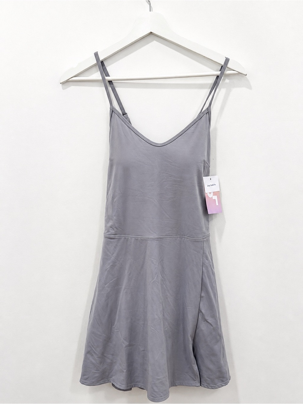 JoyLab Women’s Built-In Shelf Bra Athletic Dress – Gray – Size Medium